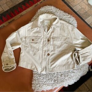 Over sized corduroy cropped shacket